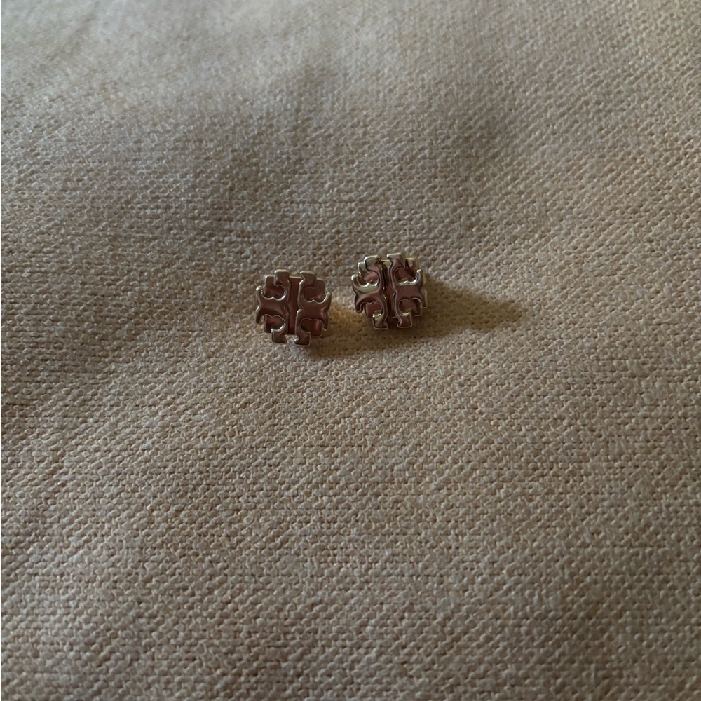 Tory Burch Gold Logo Stud Earrings